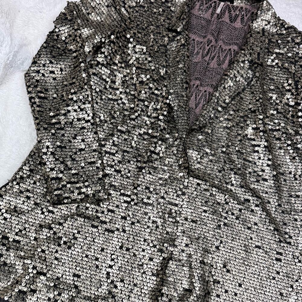 FREE PEOPLE Stardust Lace Tarnished Sequin Boho Blazer Jacket Women’s Size XS - Picture 5 of 13